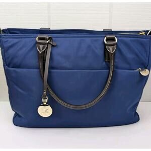LO & SONS Large Women's Laptop Nylon Tote Travel Bag Blue No Long Strap